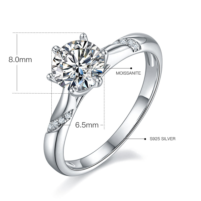 Path to Love - 1ct Moissanite Silver 925 Ring Plated in 18k Gold