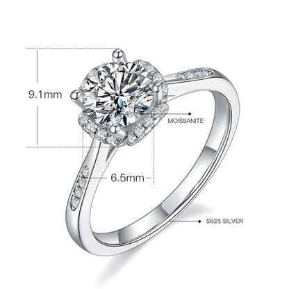 Golden Hour  - 1ct Moissanite Silver 925 Ring Plated in 18k Gold
