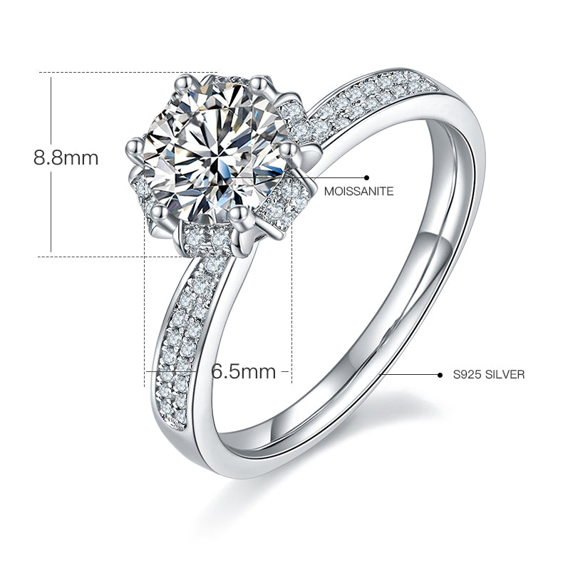 Wish - 1ct Moissanite Silver 925 Ring Plated in 18k Gold