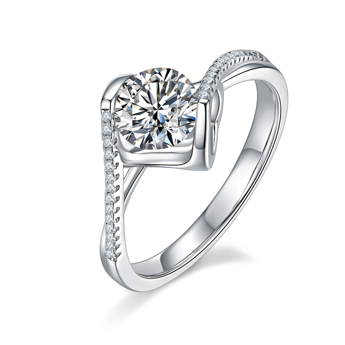 Encounter- 1ct Moissanite Silver 925 Ring Plated in 18k Gold