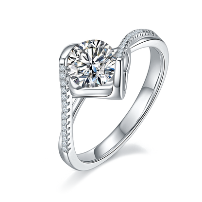 Encounter- 1ct Moissanite Silver 925 Ring Plated in 18k Gold