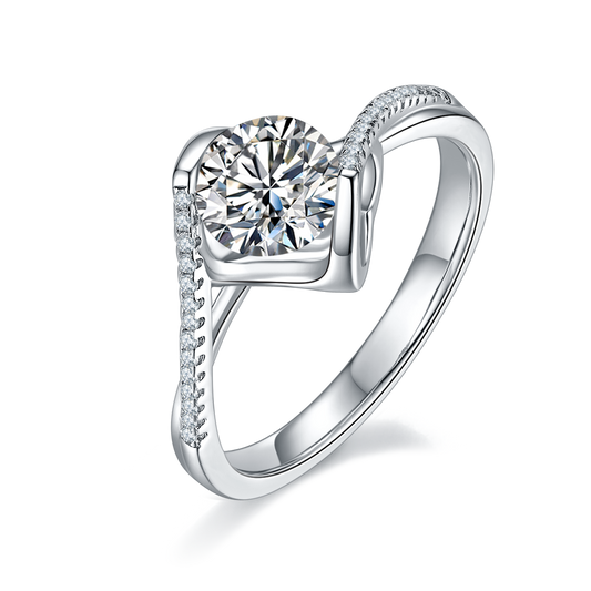 Encounter- 1ct Moissanite Silver 925 Ring Plated in 18k Gold