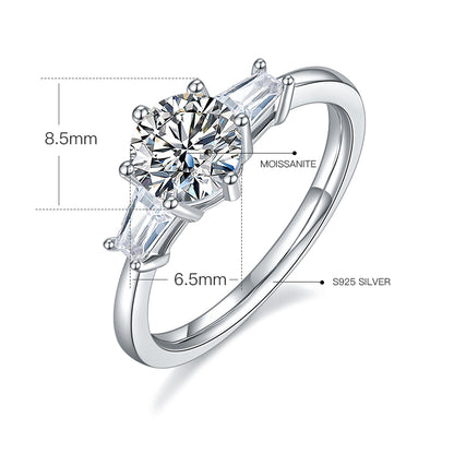 Crown - 1ct Moissanite Silver 925 Ring Plated in 18k Gold