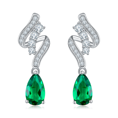 Pear Cut Emerald-925 Silver Plated in 18k Gold