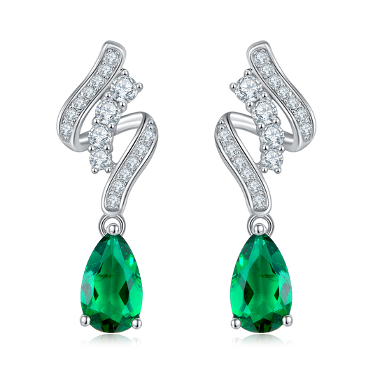 Pear Cut Emerald-925 Silver Plated in 18k Gold