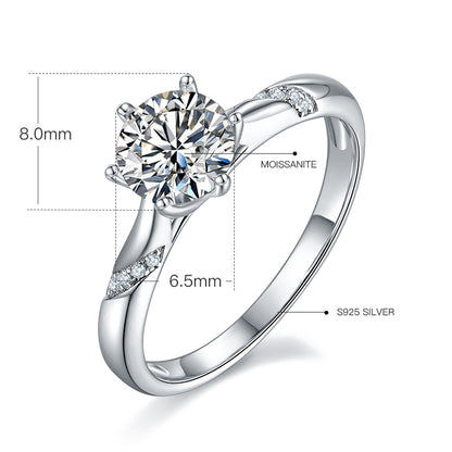 Path to Love - 1ct Moissanite Silver 925 Ring Plated in 18k Gold