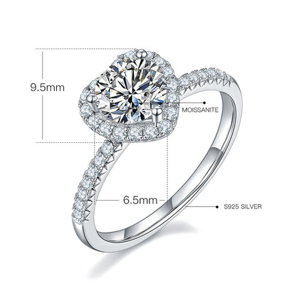 Heartbeat- 1ct Moissanite Silver 925 Ring Plated in 18k Gold