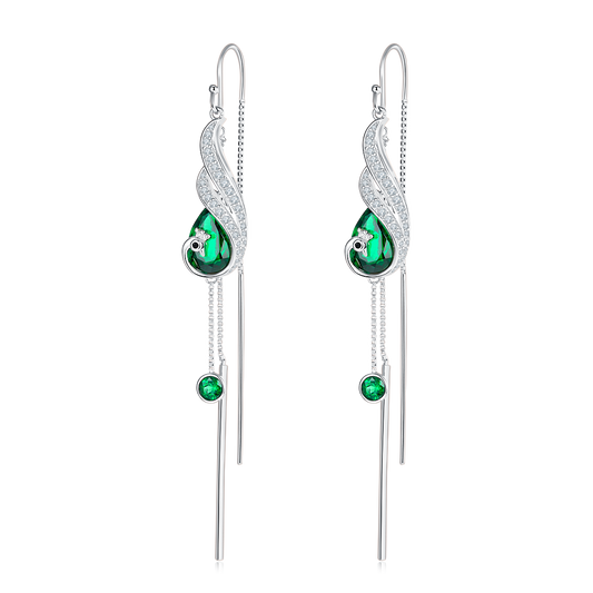 Pear Emerald-Silver 925 Earrings Plated in 18k Gold