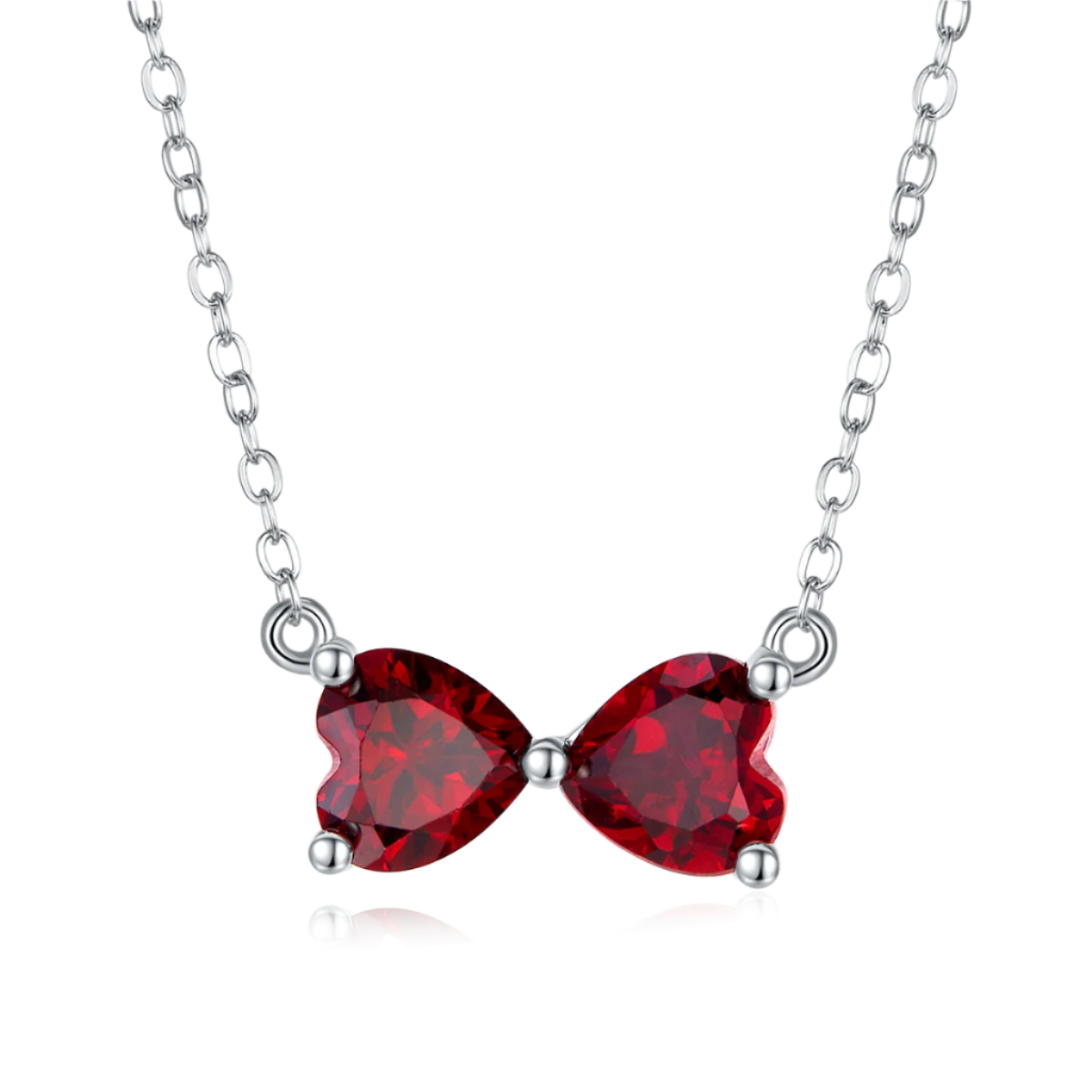 Heart Ruby-Silver 925 Necklace Plated in 18k Gold