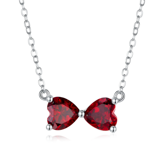 Heart Ruby-Silver 925 Necklace Plated in 18k Gold