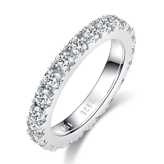 Shinning Band- 2.3ct Moissanite Silver 925 Ring Plated in 18k Gold