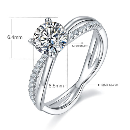 Embrace - 1ct Moissanite Silver 925 Ring Plated in 18k Gold