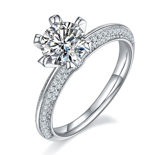 Modern-1ct Moissanite Silver 925 Ring Plated in 18k Gold