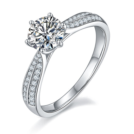 Queen-1ct Moissanite Silver 925 Ring Plated in 18k Gold