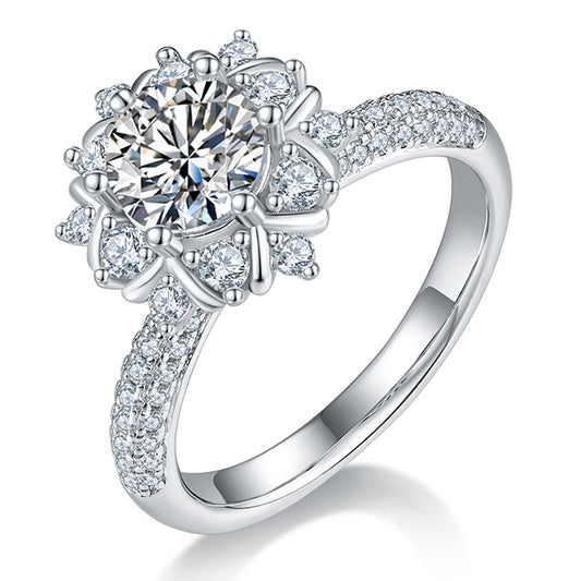 Phoenix Blossom - 1ct Moissanite Silver 925 Ring Plated in 18k Gold