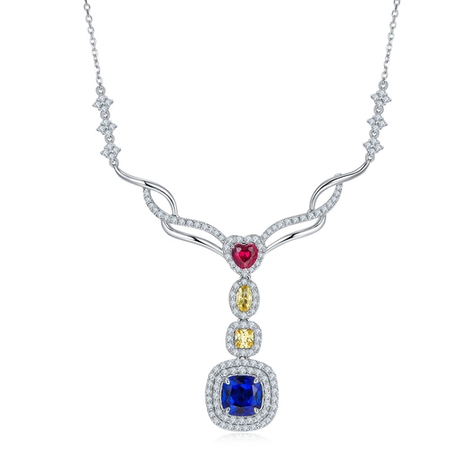 Cushion Sapphire-Silver 925 Earrings Plated in 18k Gold