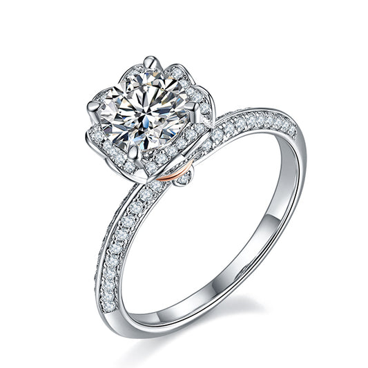 Blossom - 1ct Moissanite Silver 925 Ring Plated in 18k Gold