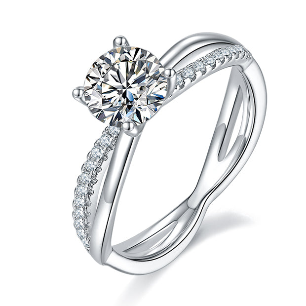 Embrace - 1ct Moissanite Silver 925 Ring Plated in 18k Gold