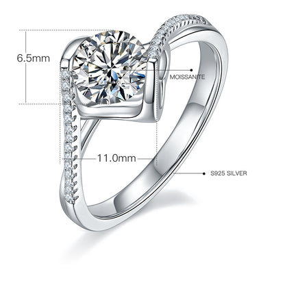 Encounter- 1ct Moissanite Silver 925 Ring Plated in 18k Gold