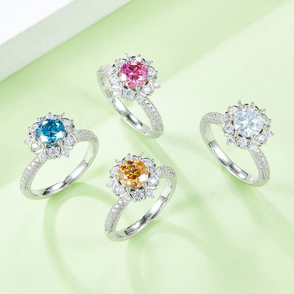 Phoenix Blossom - 1ct Moissanite Silver 925 Ring Plated in 18k Gold