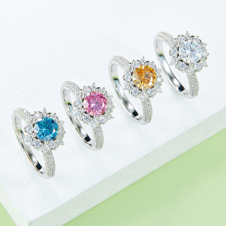 Phoenix Blossom - 1ct Moissanite Silver 925 Ring Plated in 18k Gold