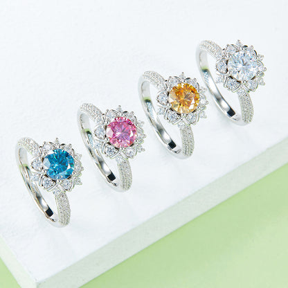 Phoenix Blossom - 1ct Moissanite Silver 925 Ring Plated in 18k Gold