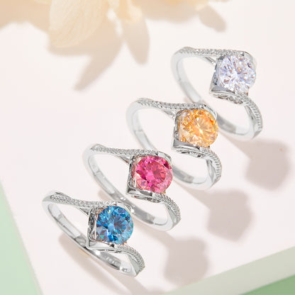 Encounter- 1ct Moissanite Silver 925 Ring Plated in 18k Gold