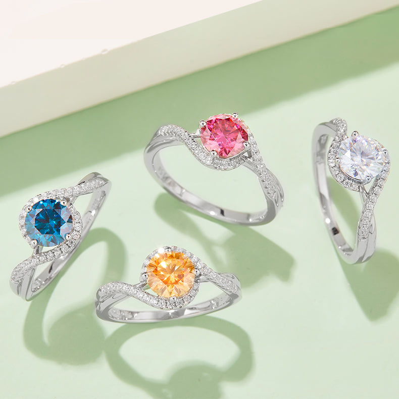 Duality - 1ct Moissanite Silver 925 Ring Plated in 18k Gold