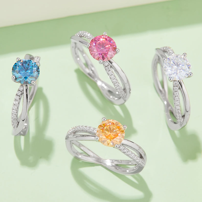 Embrace - 1ct Moissanite Silver 925 Ring Plated in 18k Gold