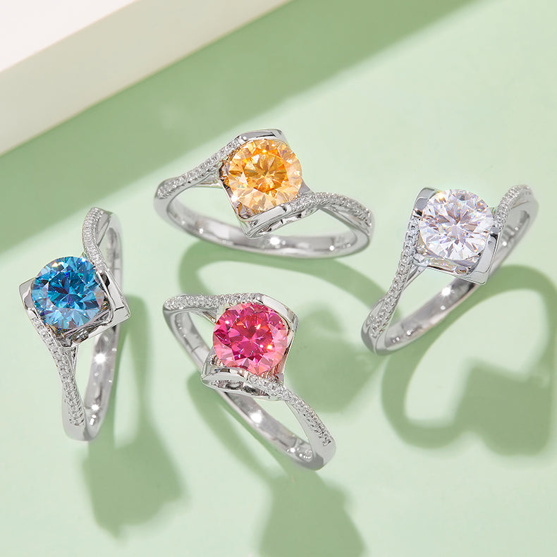Encounter- 1ct Moissanite Silver 925 Ring Plated in 18k Gold