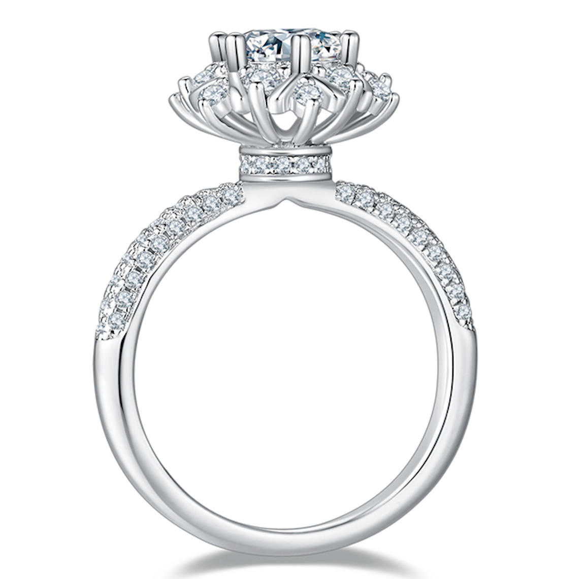 Phoenix Blossom - 1ct Moissanite Silver 925 Ring Plated in 18k Gold