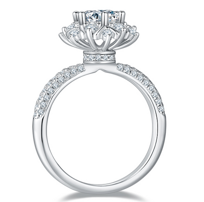 Phoenix Blossom - 1ct Moissanite Silver 925 Ring Plated in 18k Gold
