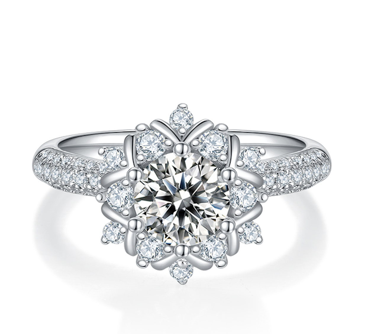 Phoenix Blossom - 1ct Moissanite Silver 925 Ring Plated in 18k Gold