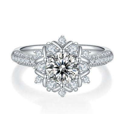 Phoenix Blossom - 1ct Moissanite Silver 925 Ring Plated in 18k Gold