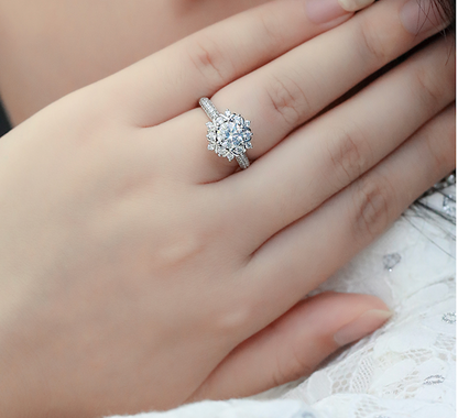 Phoenix Blossom - 1ct Moissanite Silver 925 Ring Plated in 18k Gold