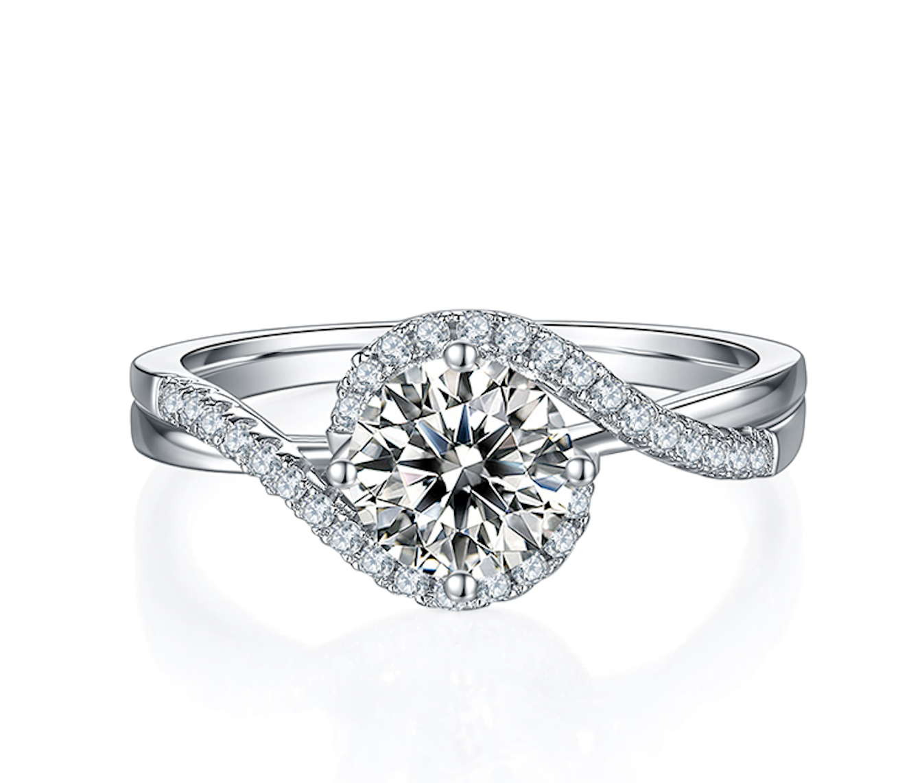 Duality - 1ct Moissanite Silver 925 Ring Plated in 18k Gold