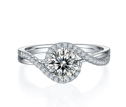 Duality - 1ct Moissanite Silver 925 Ring Plated in 18k Gold