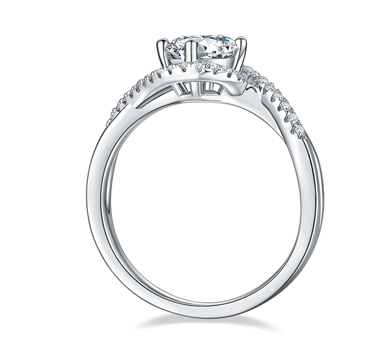 Duality - 1ct Moissanite Silver 925 Ring Plated in 18k Gold