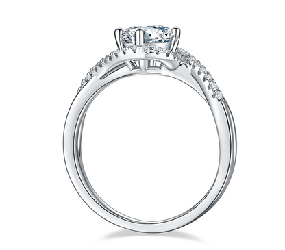 Duality - 1ct Moissanite Silver 925 Ring Plated in 18k Gold