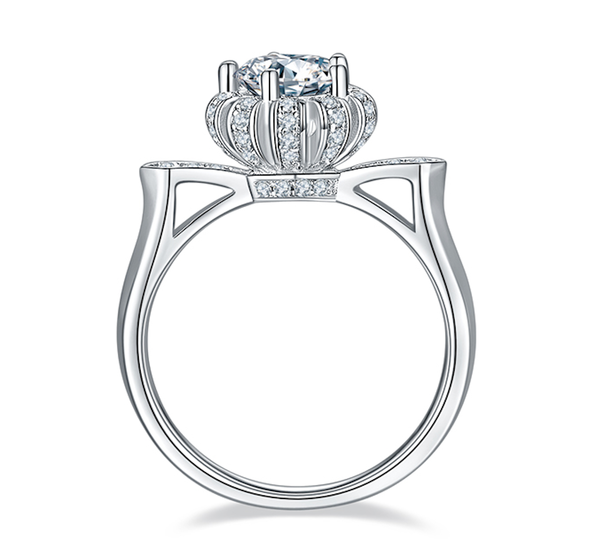 Sun - 1ct Moissanite Silver 925 Ring Plated in 18k Gold