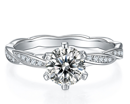 Vortex of Love - 1ct Moissanite Silver 925 Ring Plated in 18k Gold
