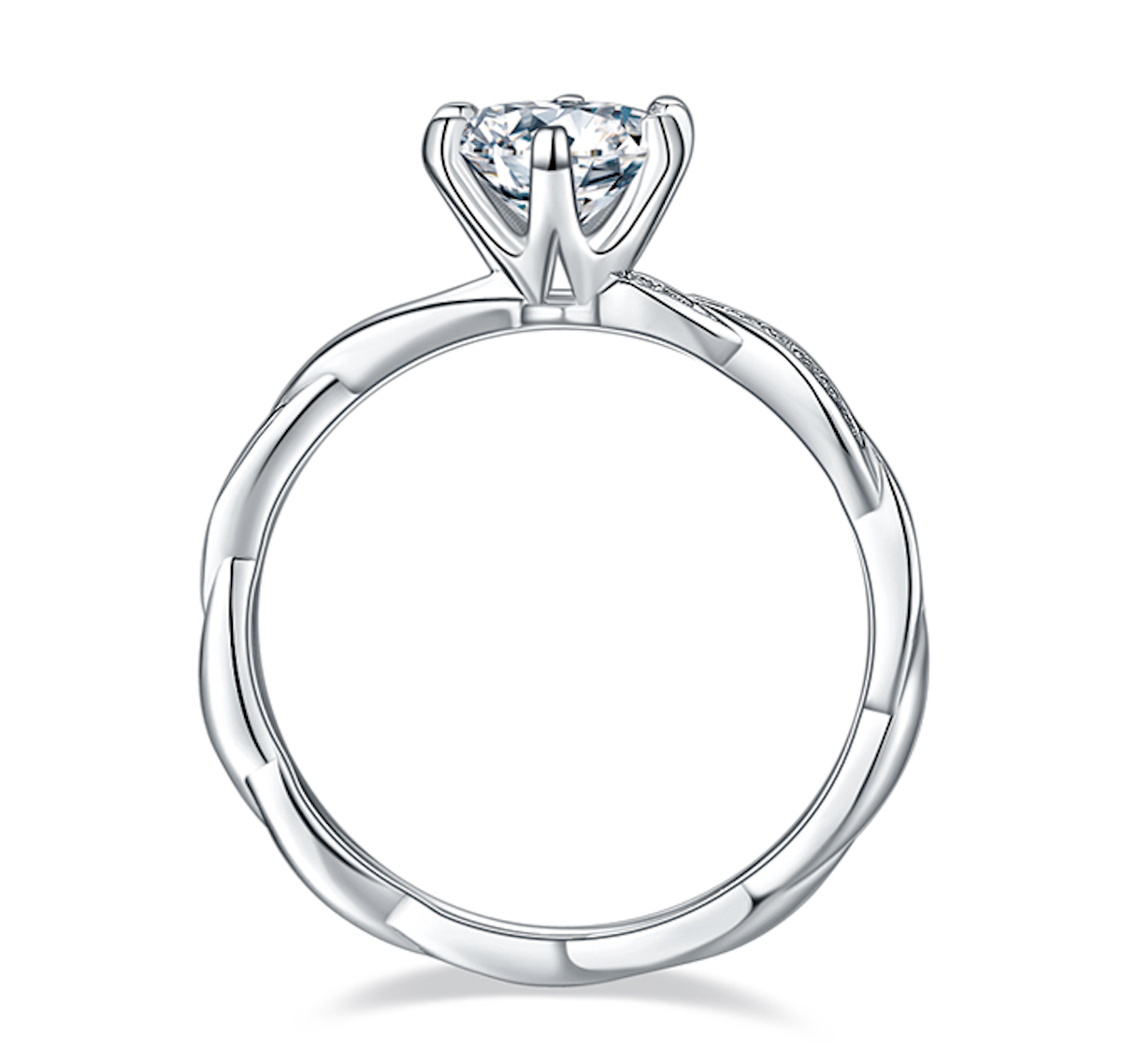 Vortex of Love - 1ct Moissanite Silver 925 Ring Plated in 18k Gold