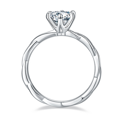 Vortex of Love - 1ct Moissanite Silver 925 Ring Plated in 18k Gold