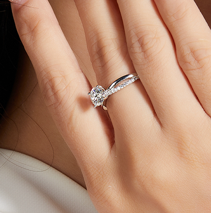 Embrace - 1ct Moissanite Silver 925 Ring Plated in 18k Gold