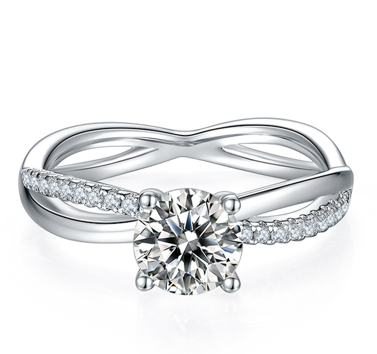 Embrace - 1ct Moissanite Silver 925 Ring Plated in 18k Gold