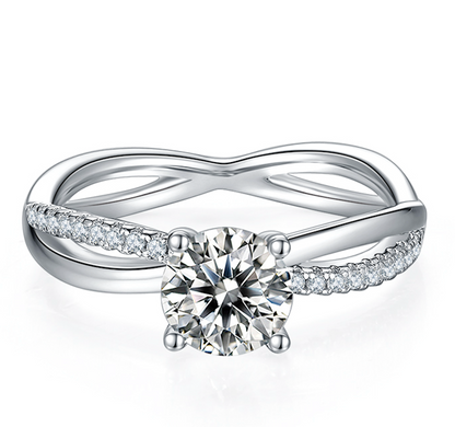 Embrace - 1ct Moissanite Silver 925 Ring Plated in 18k Gold