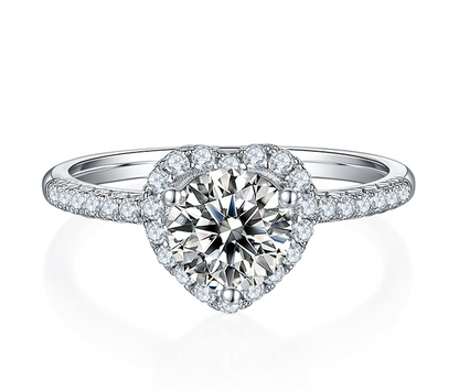 Heartbeat- 1ct Moissanite Silver 925 Ring Plated in 18k Gold