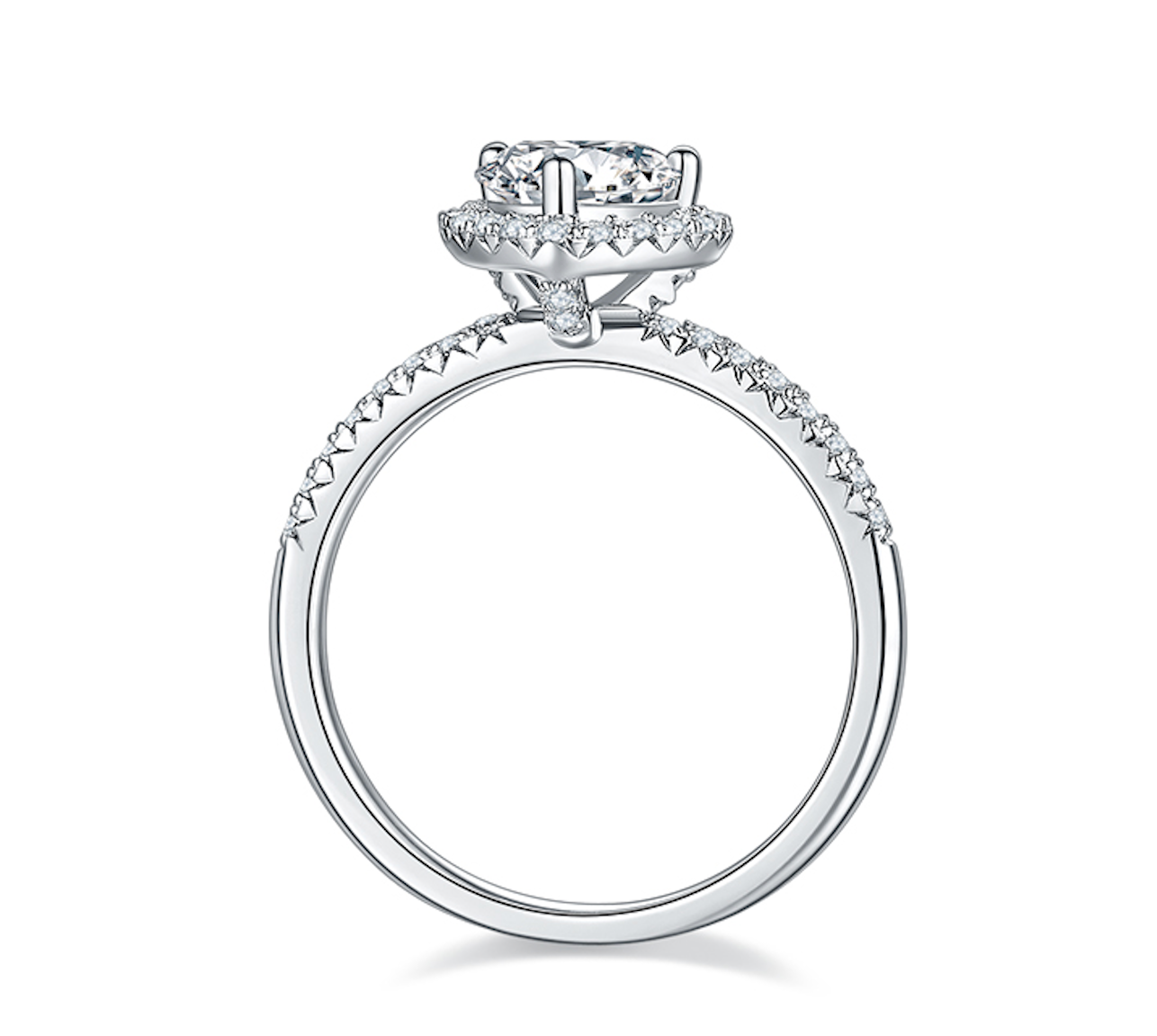 Heartbeat- 1ct Moissanite Silver 925 Ring Plated in 18k Gold