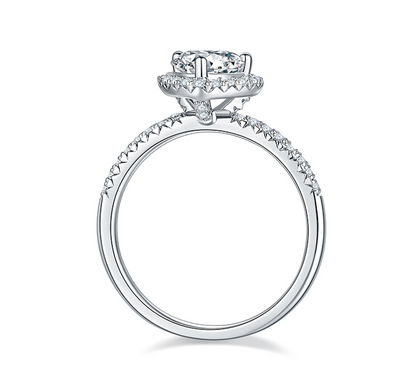 Heartbeat- 1ct Moissanite Silver 925 Ring Plated in 18k Gold