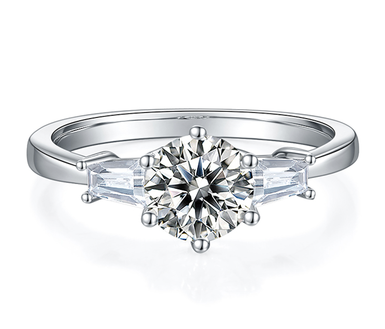 Crown - 1ct Moissanite Silver 925 Ring Plated in 18k Gold